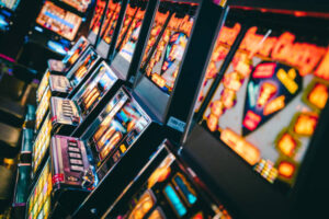 Rows of slot machines